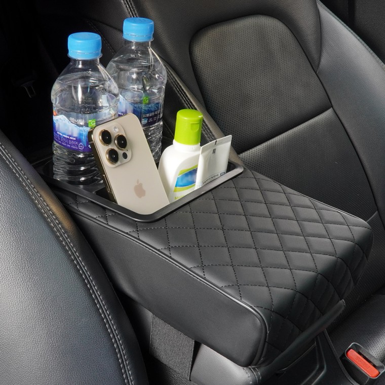 차량용 멀티 콘솔박스 쿠션 수납함 컵홀더 포켓 C121(블랙)